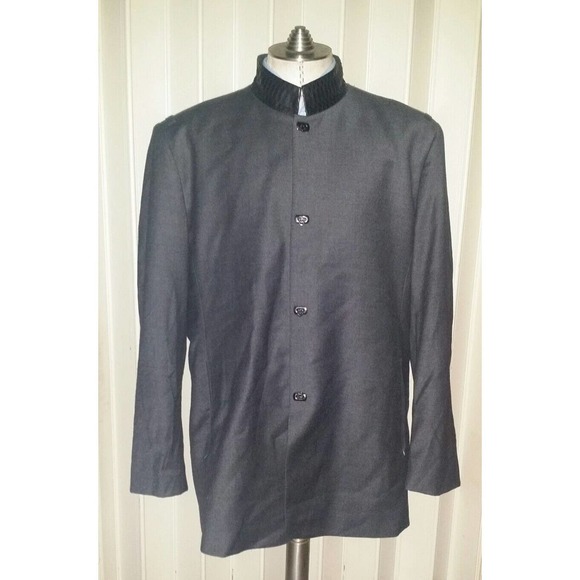 MASATOMO JAPAN Steampunk CASHMERE PYTHON snake Nehru collar jacket coat 3XL - Picture 2 of 11